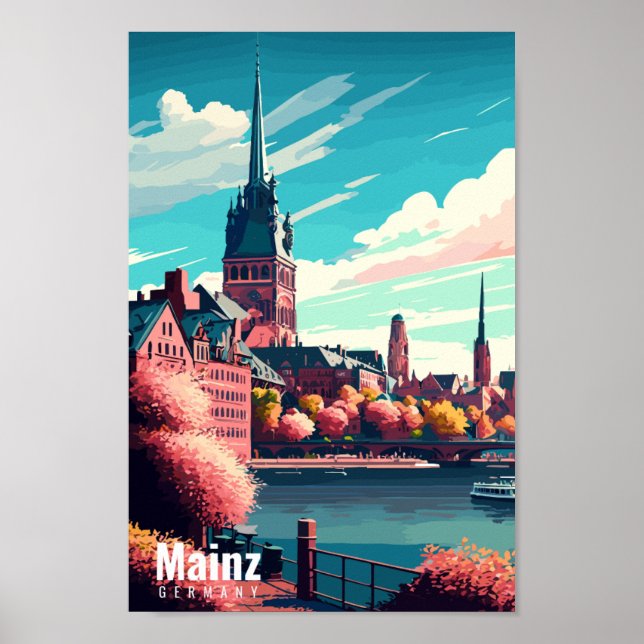 Mainz Deutschland - Vintage Poster (Vorne)