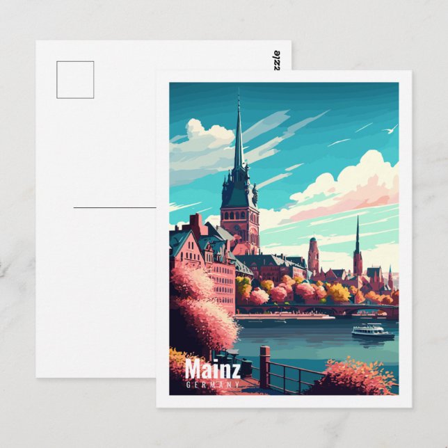 Mainz Deutschland - Vintage Postkarte (Vorne/Hinten)