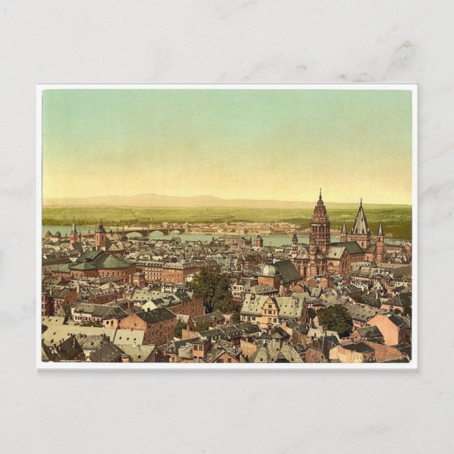 Mainz, Richtung Rhein, Rhein, Deutschland magni Postkarte (Vorderseite)