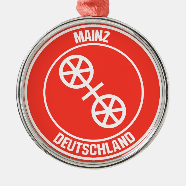 Mainz Round Emblem Ornament Aus Metall (Vorne)
