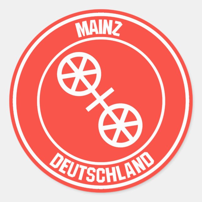 Mainz Round Emblem Runder Aufkleber (Vorderseite)