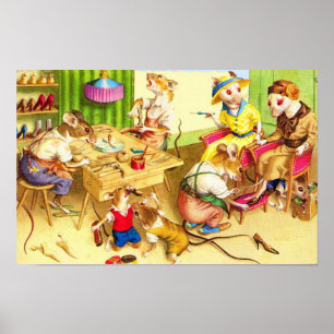Mainzer-Mäuse-Kugeln und Schuhdrucke Poster