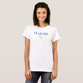 Maiori Italien, Eleganter blauer Text T-Shirt