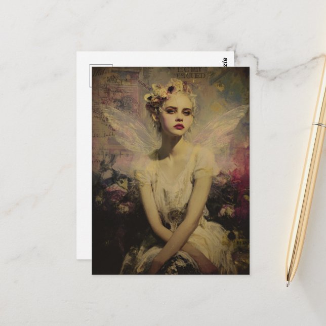 Mairy Mixed Media Collage Postkarte (Vorderseite/Rückseite Beispiel)