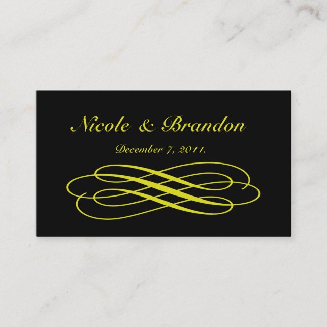 Mairy Tale in Black Wedding Website Card Begleitkarte (Vorderseite)