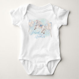 Mairytale baby Pony Blue Ballon Star Birthday Boy Baby Strampler