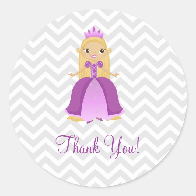 Mairytale Lila Prinzessin Danke Stickers (Vorderseite)