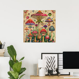 Mairytale Mushrooms Poster