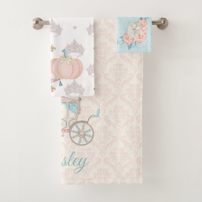 Mairytale Princess Carriage Glass Slipper Pumpkin Badhandtuch Set (Insitu)