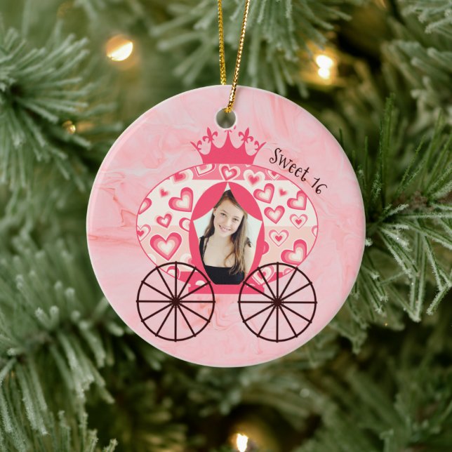 Mairytale Royal Princess Carriage Girl Keramik Ornament (Baum)