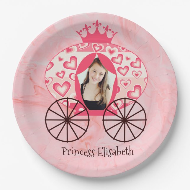 Mairytale Royal Princess Carriage Girl Pappteller (Vorderseite)
