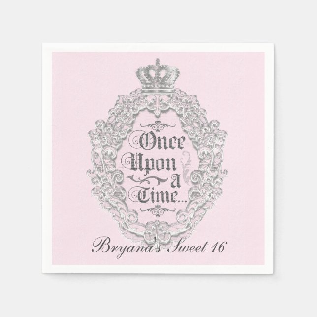 Mairytale Vintag einmal auf Prinzessin Partys Napk Serviette (Vorderseite)