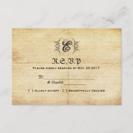 Mairytale Vintage Wedding RSVP Card Karte