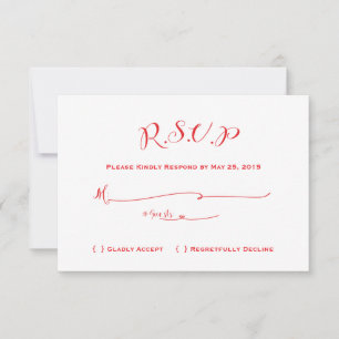 Mairytale Wedding RSVP - Roter Text