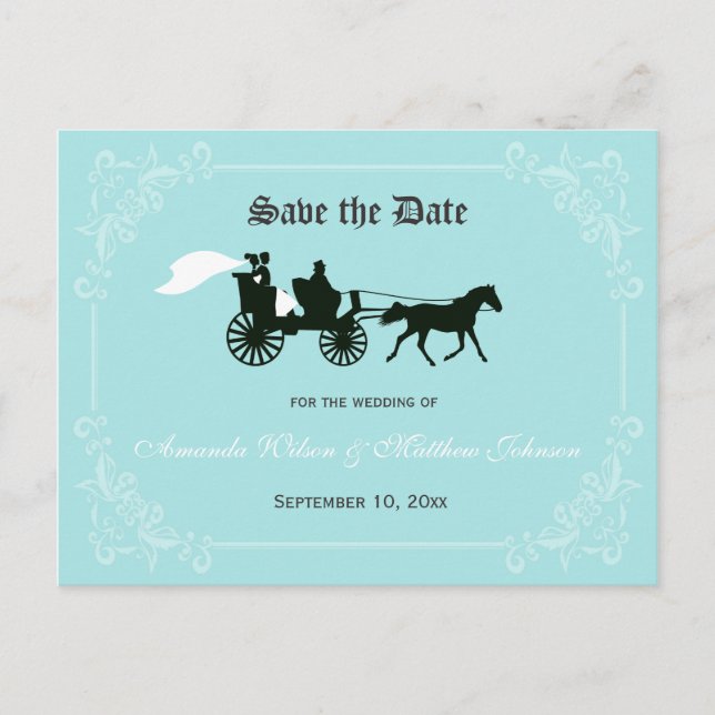 Mairytale Wedding Save the Date Postcard Ankündigungspostkarte (Vorderseite)