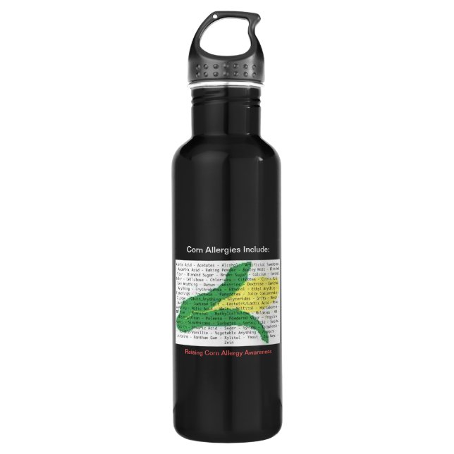 Mais-Allergen-Liste - Trinkflasche (Vorderseite)