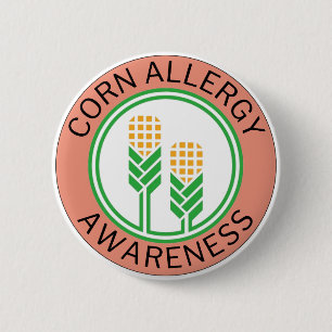 Mais-Allergie-Bewusstsein Pfirsich-Logo Button