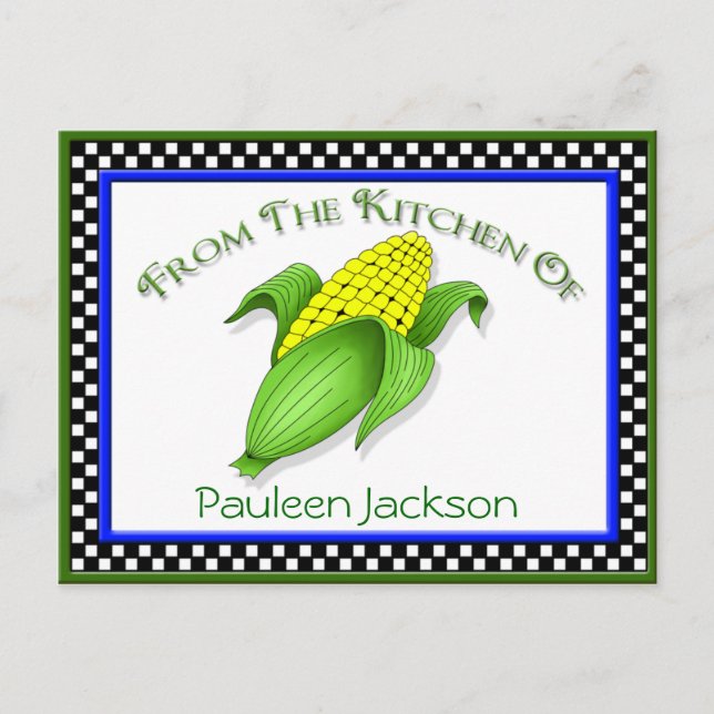Mais auf den Cob-Recipe-Karten Postkarte (Vorderseite)