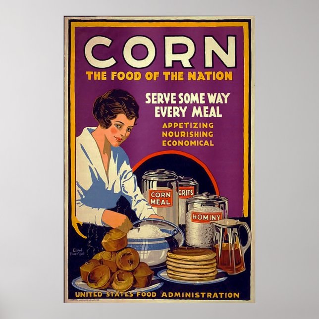 Mais ~ Das Essen der Nation ~ Vintages WW1 Poster (Vorne)