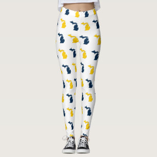 Mais-gelber und blauer Staat von Michigan-Muster Leggings