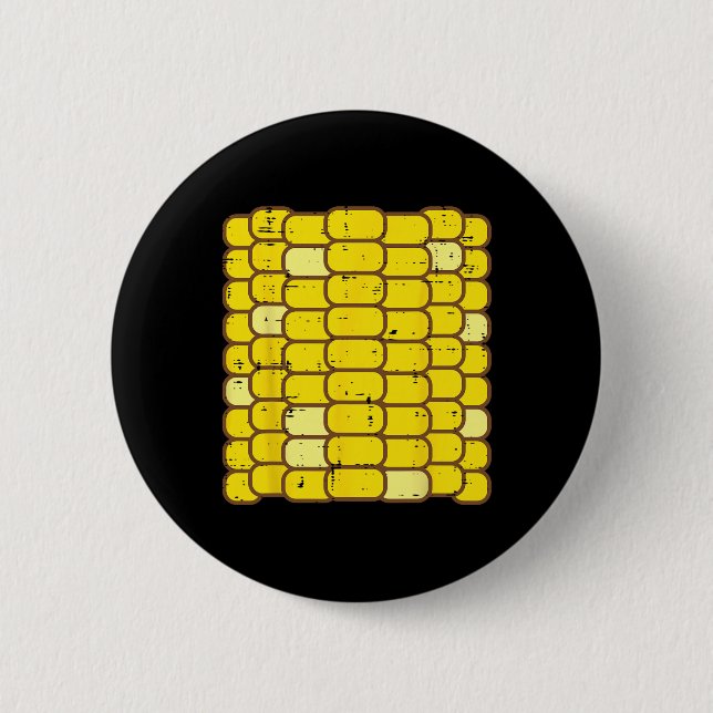 Mais Halloween Kostüm Spaß Feinschmecker Bauer Män Button (Vorderseite)