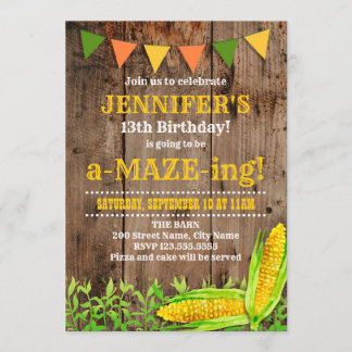 Mais Maze zum Geburtstag Einladung