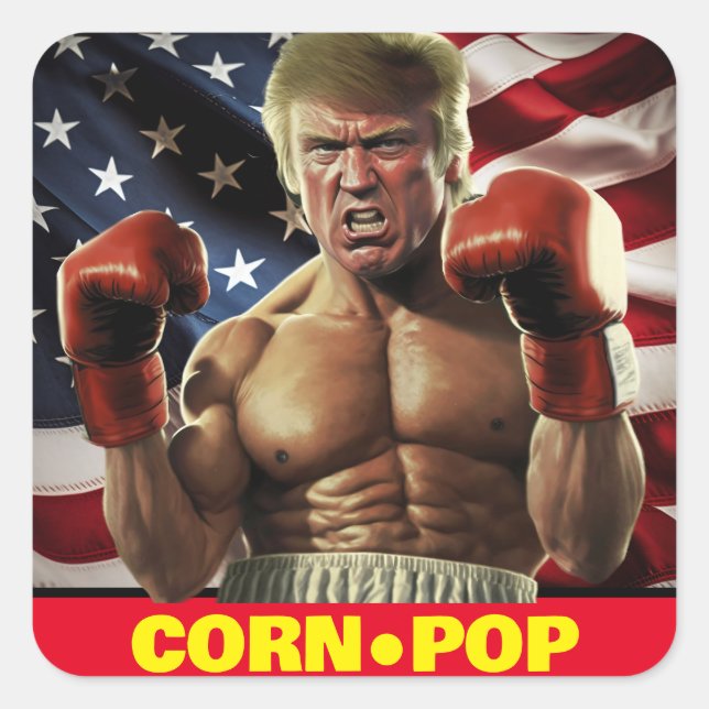 Mais-Pop Trump - Bidens Albtraum Quadratischer Aufkleber (Vorderseite)