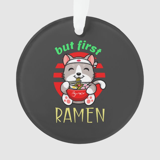 mais premier Ramen. mignon chat manger Ramen (devant)