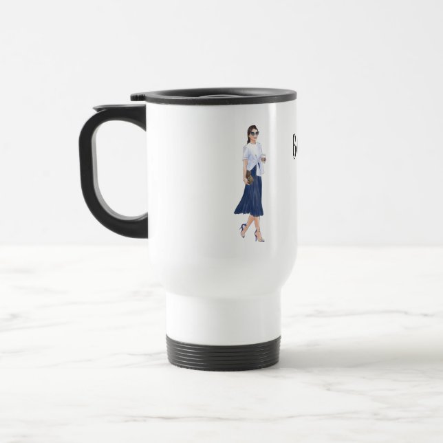 Mais tasse de femme peinte premier par café (Gauche)