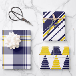 Mais und Blauer Geschenkverpackung 3 Packungen  Geschenkpapier Set