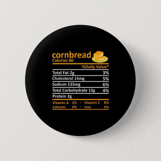 Maisbrot Ernährung Essen Thanksgiving Kostüm Weihn Button (Vorderseite)