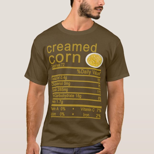 Maiscreme Nutrition Facts Funny Erntedank T-Shirt (Vorderseite)