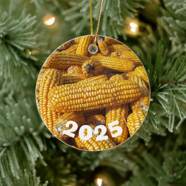 Maisernte, Pile von geernteten Maisbeeren Keramik Ornament (Baum)