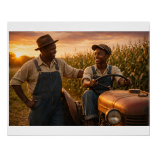 Maisfeld bei Sonnenuntergang Poster