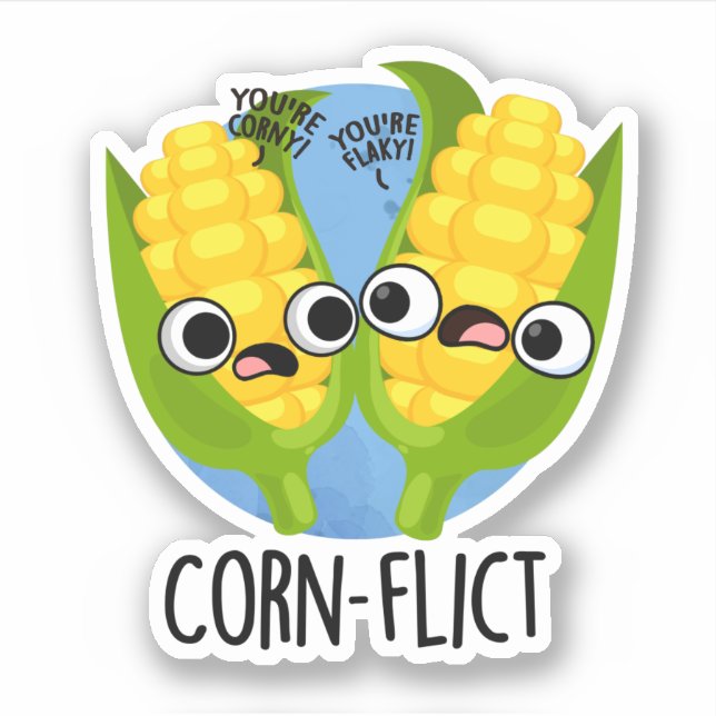Maisflict Funny Mais Pun Aufkleber (Vorderseite)