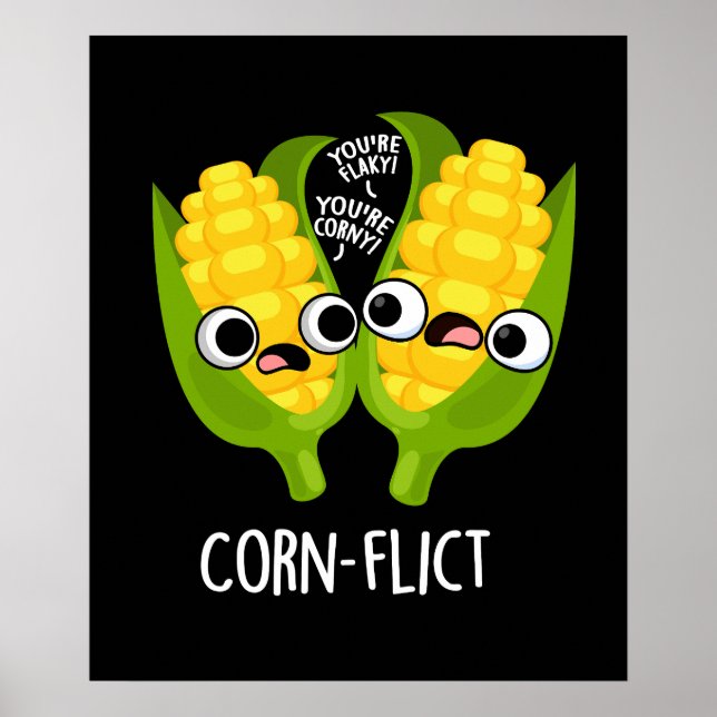 Maisflict Funny Mais Pun Dark BG Poster (Vorne)