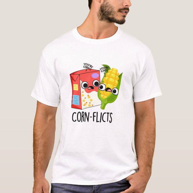 Maisflicts Funny Cornflake Corn Pun T-Shirt (Vorderseite)