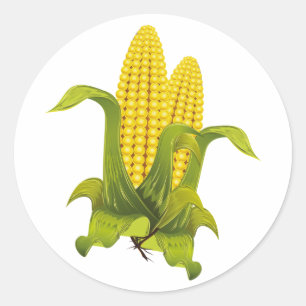 Maiskolben corn cobs runder aufkleber