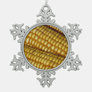 Maiskolben Schneeflocken Zinn-Ornament