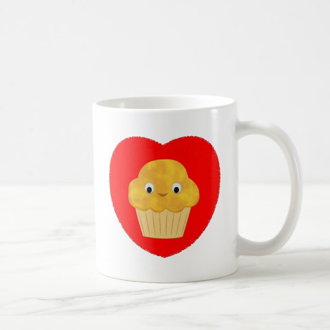 Maismuffin aus niedlichem Cartoon in der Tasse "Ro (Rechts)