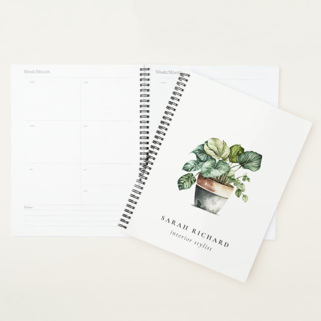 Maison à feuilles potées Plantes Aquarelle Botaniq (Devant avec enveloppe)