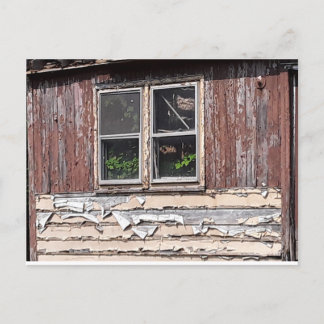 maison abandonnée avec fleurs à la fenêtre carte p