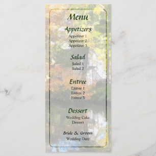 Maison Blanche sur le lac à l'automne Menu Mariage