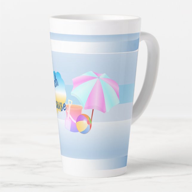 Maison Blue Beach Latte Mug (Angle droit)