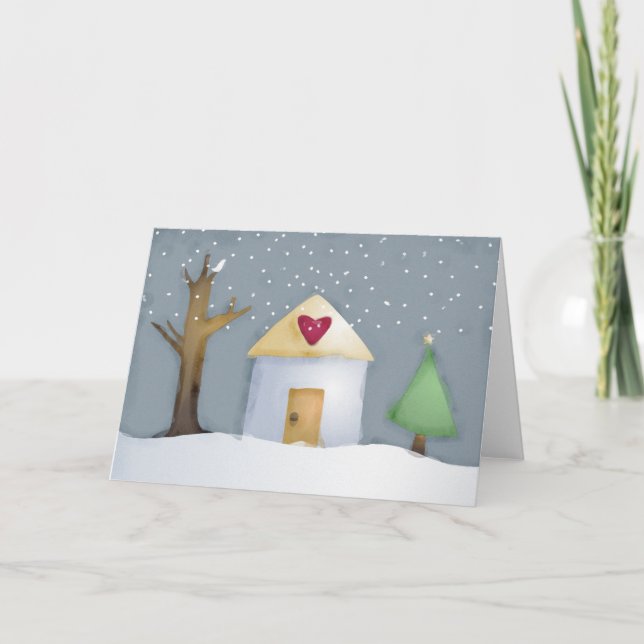 maison d'amour jardin carte de Noël (Devant)