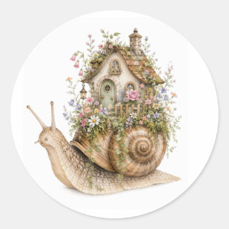 Maison de l'escargot fantaisiste Autocollant Cotta