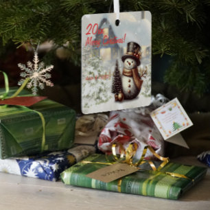 Maison de neige de Noël Carré en métal ornement