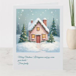 Maison de Noël. Joyeux Noël! Carte pour les fêtes