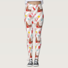 Maison de pain d'épices Leggings de Noël
