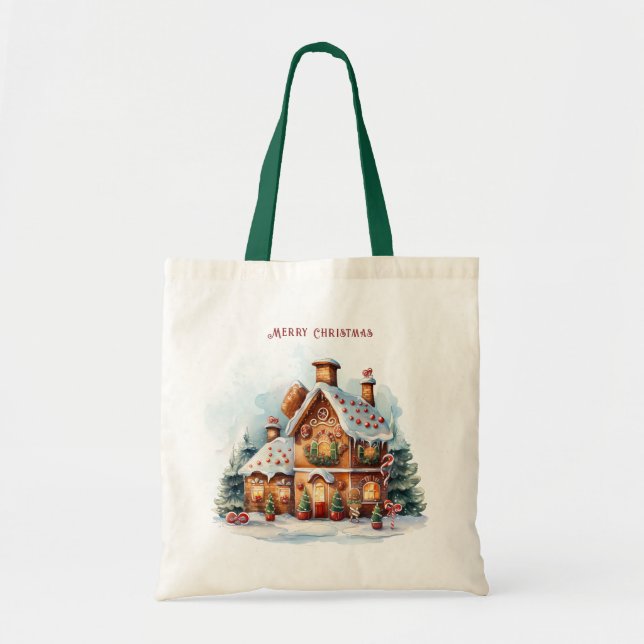 Maison de pain d'épices Sac fourre-tout de Noël (Devant)